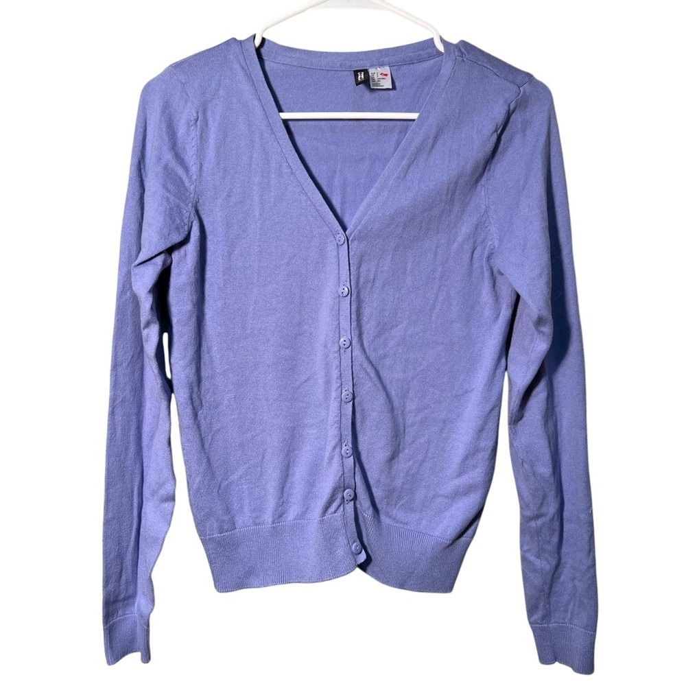 Divided H&M Women's Size Small Cardigan Sweater V-Neck Periwinkle Blue Purple